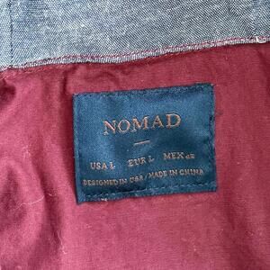 NOMAD Men's Colorblock Hooded Windbreaker Jacket Size Large Red/Navy
